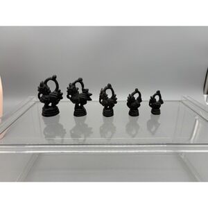 Bronze Opium Weight Chinte Burma Burmese Dragon 267 G. 6 CM + less, Set of 5